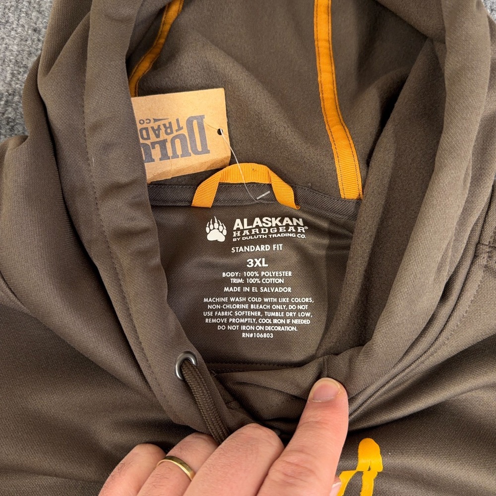 Alaskan Hardgear Duluth Trading Hoodie Men 3XL Brown Graphic Logo Fleece NEW - Picture 5 of 12